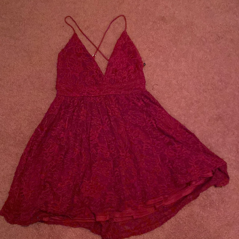 Short, Low Cut Red Dress